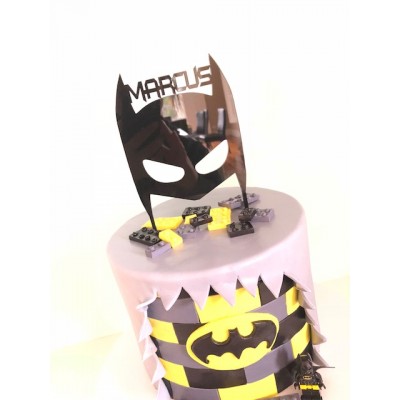 Batman + Name Mask Cake Topper